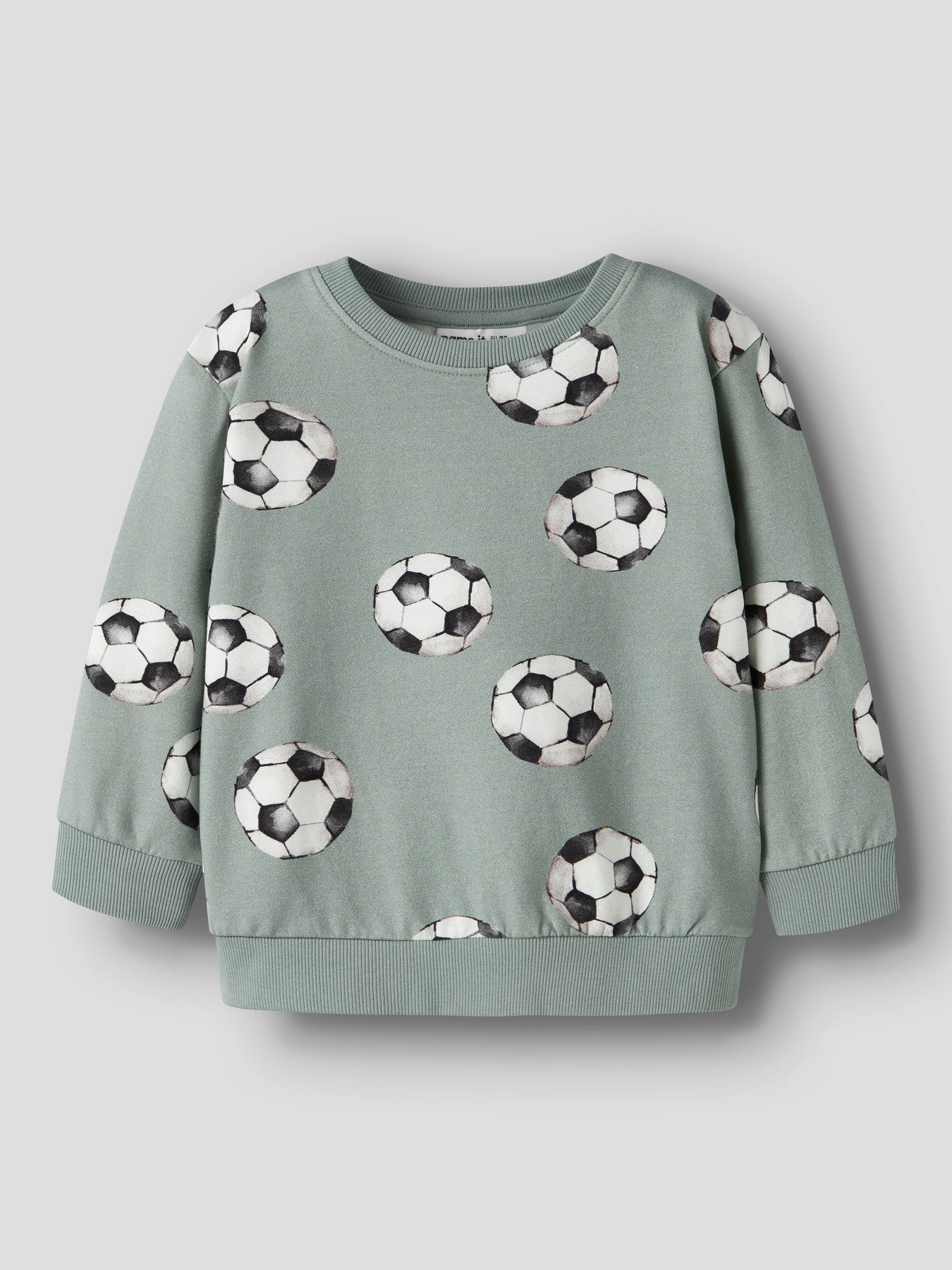 Name It Louie Sweatshirt Med Fotbollsmönster Green Milieu Barn Till Pojke