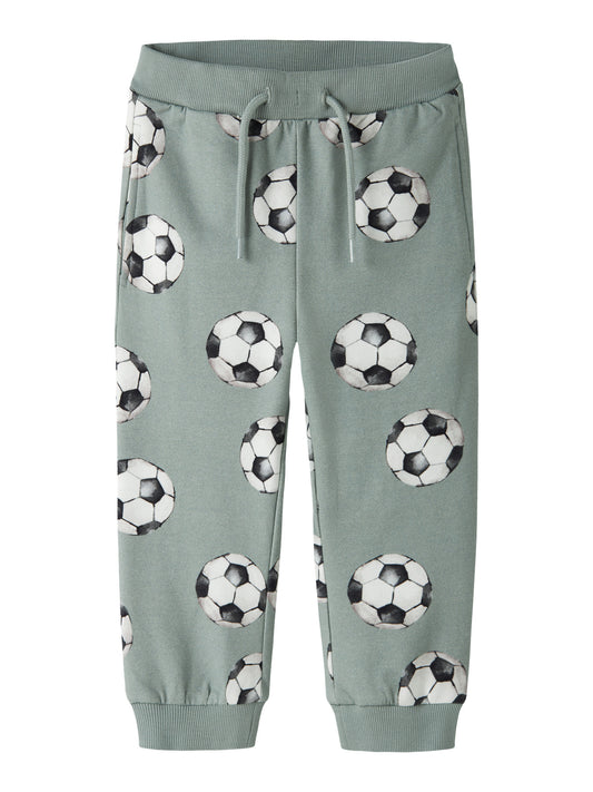 Name It Louie Sweatpants Med Fotbollsmönster Green Milieu Barn Till Pojke