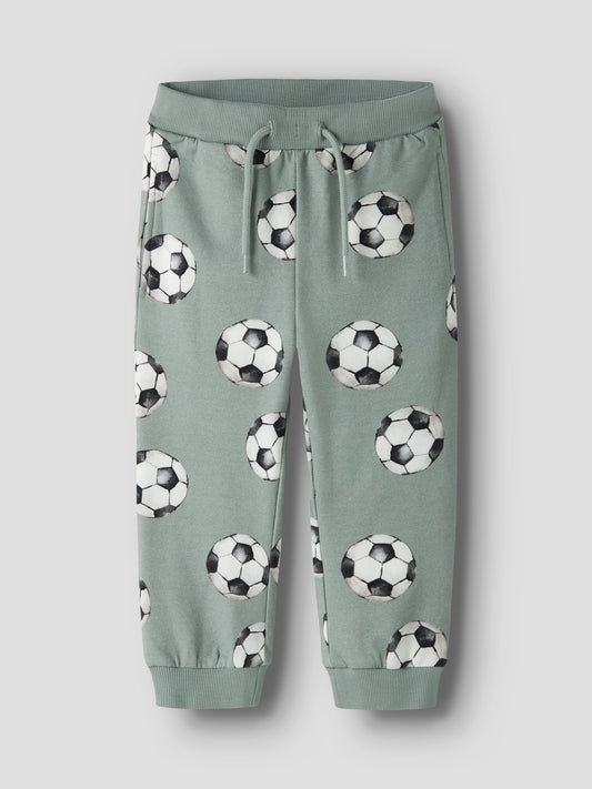 Name It Louie Sweatpants Med Fotbollsmönster Green Milieu Barn Till Pojke