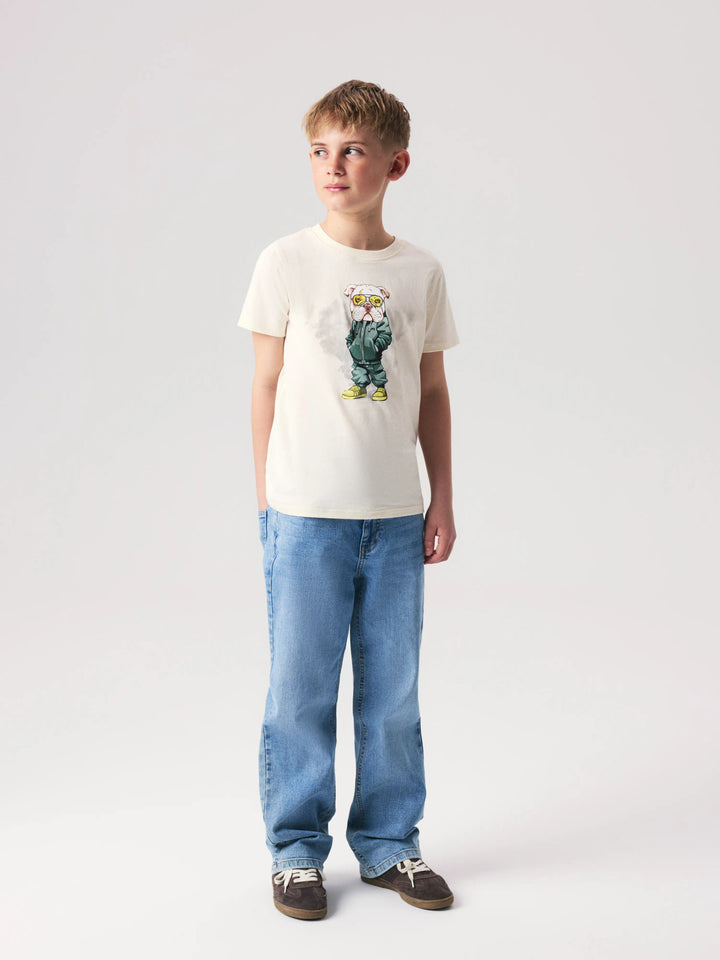 Name It Legu vit t-shirt med hundmotiv för pojke