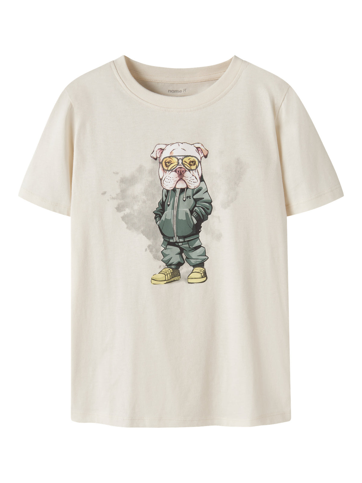 Name It Legu vit t-shirt med hundmotiv för pojke