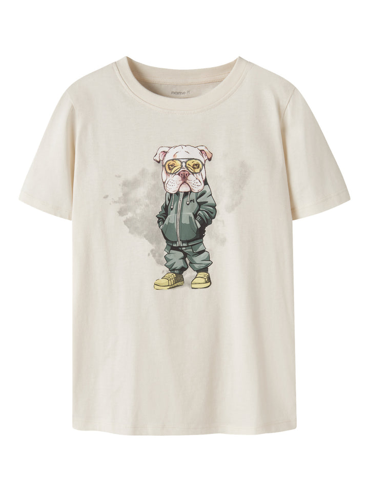 Name It Legu vit t-shirt med hundmotiv för pojke