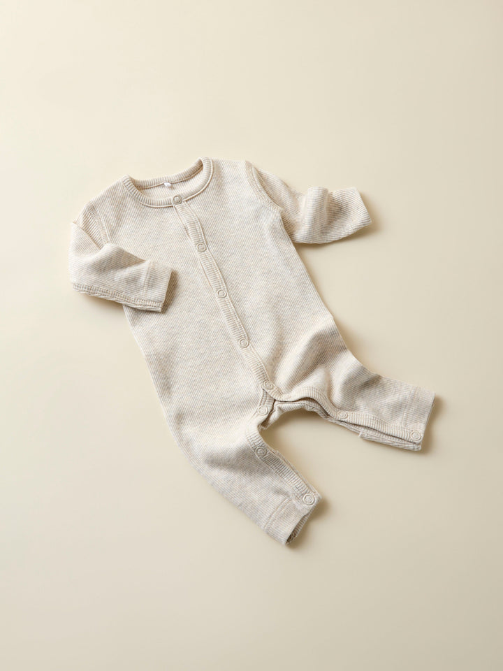 Name It beige prematur sparkdräkt i ekologisk bomull och TENCEL™ Modal med tryckknappar och mjuk ribbad kvalitet