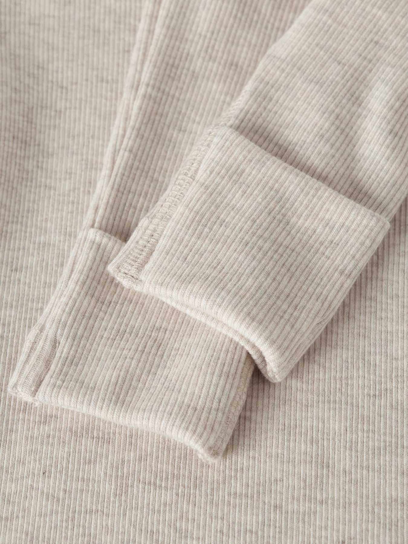 Name It beige ribbade prematurbyxor med nedvikbar midja i mjuk bomull och modal