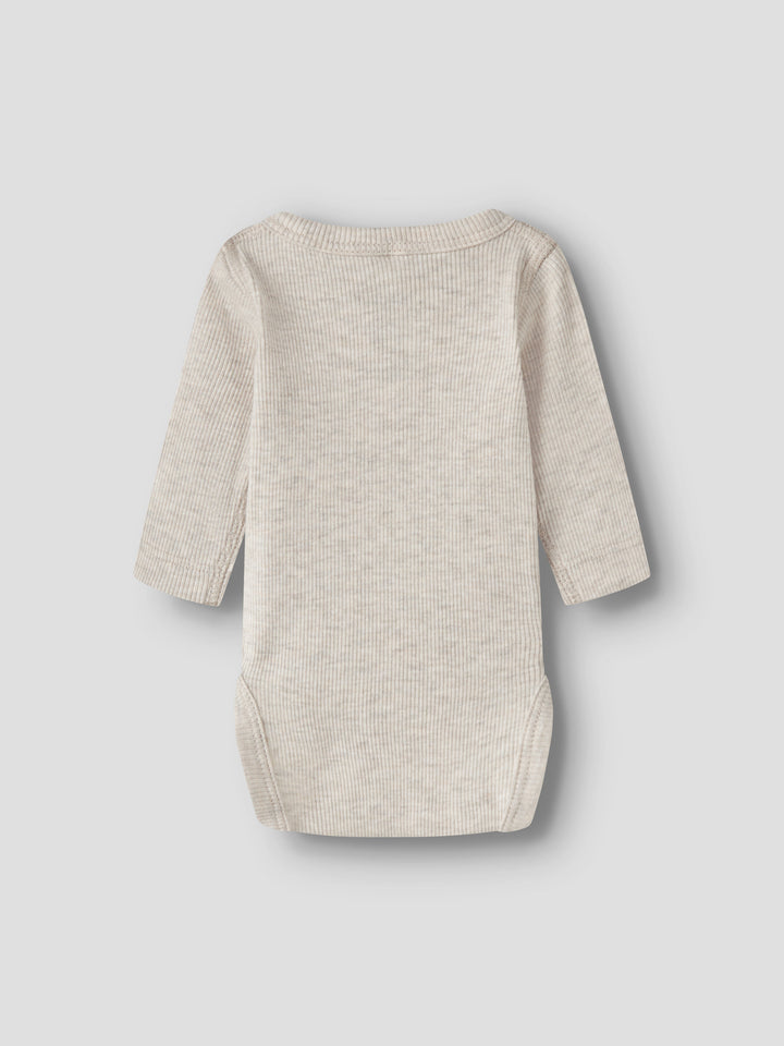 Name It beige prematur omlottbody för baby unisex i ekologisk bomull och TENCEL™ Modal med tryckknappar och mjuk ribbad kvalitet