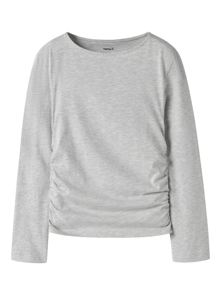 Name It Ofransa grå långärmad topp flicka kids med rynk i sidorna