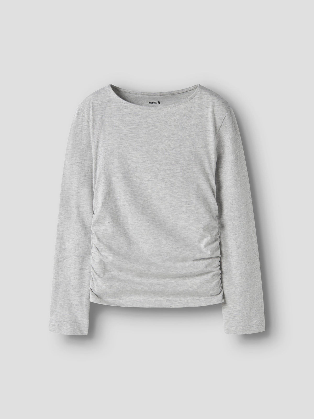 Name It Ofransa grå långärmad topp flicka kids med rynk i sidorna