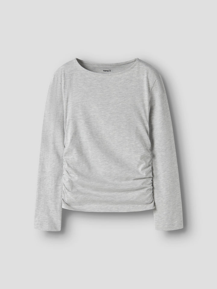 Name It Ofransa grå långärmad topp flicka kids med rynk i sidorna