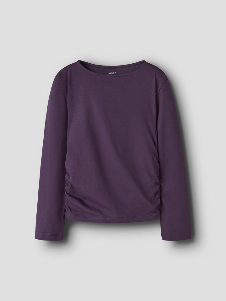 Name It Ofransa lila långärmad topp flicka kids med rynk i sidorna