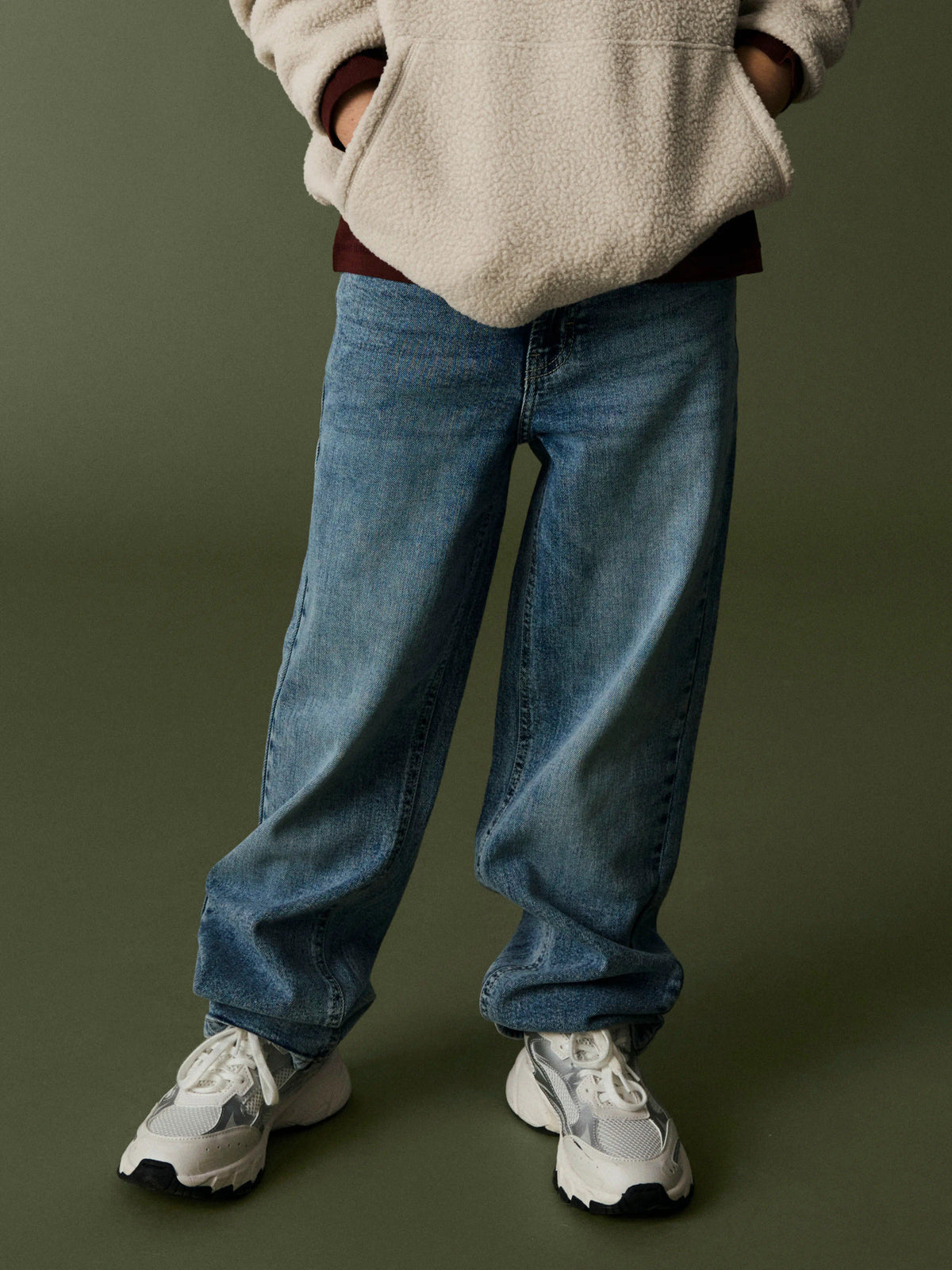 Name It Ryan ljusblå Straight jeans för pojke med raka ben och tvättad denimlook