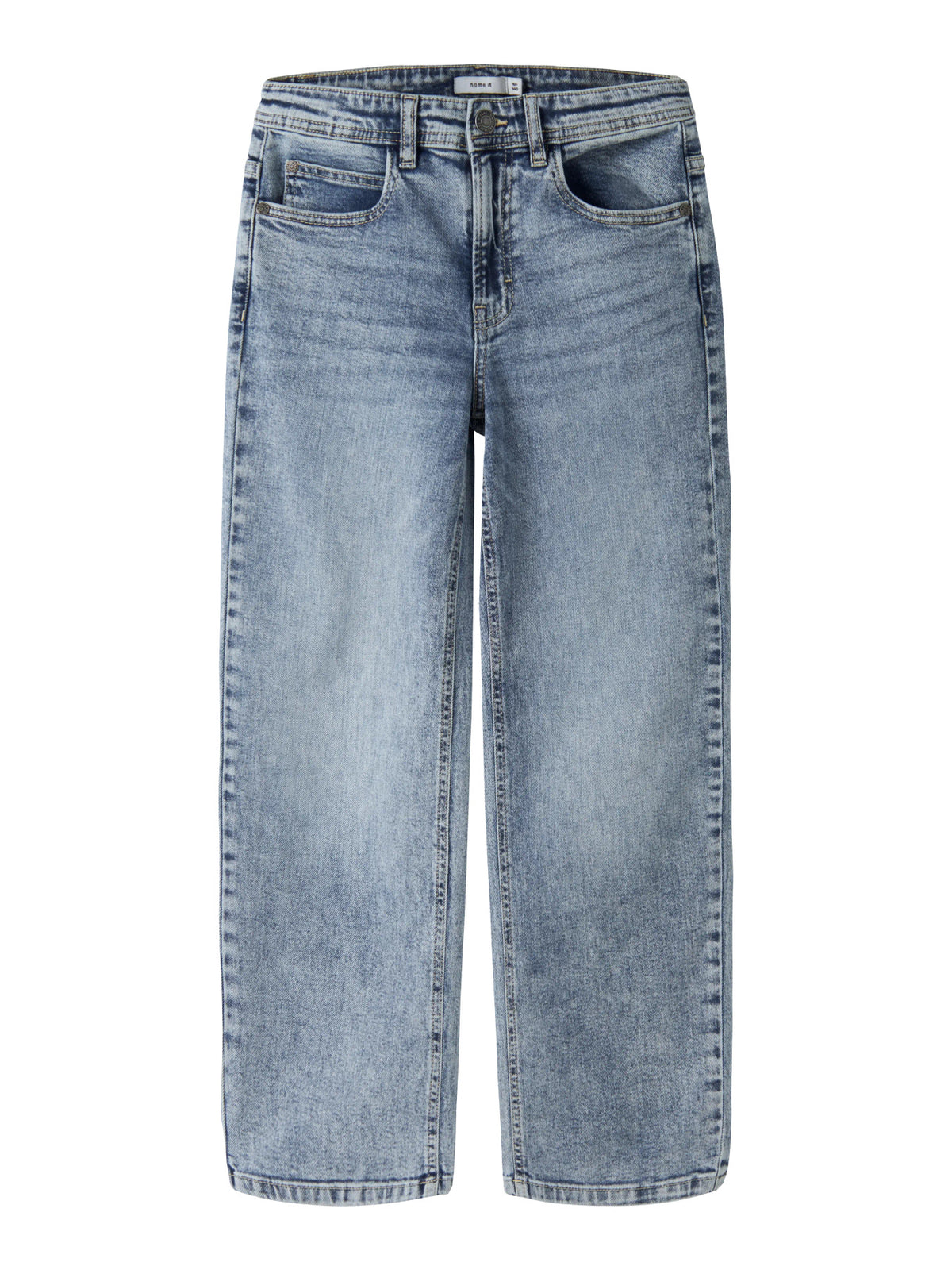 Name It Ryan ljusblå Straight jeans för pojke med raka ben och tvättad denimlook