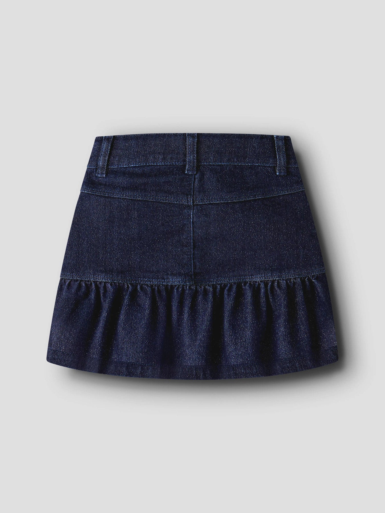Name It Liv mörkblå denimkjol med glitter och volang för flicka mini – 13259217