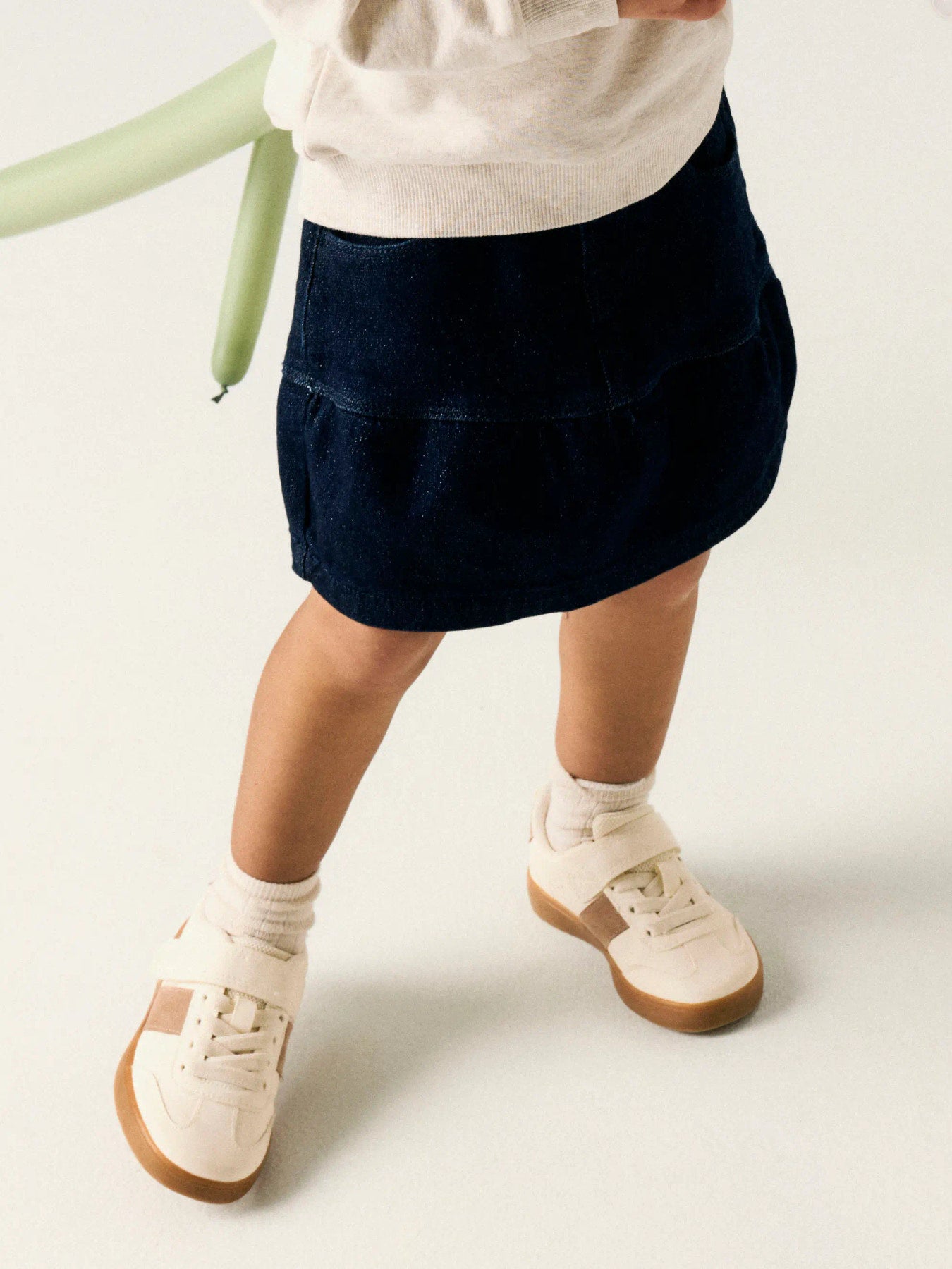 Name It Liv mörkblå denimkjol med glitter och volang för flicka mini – 13259217
