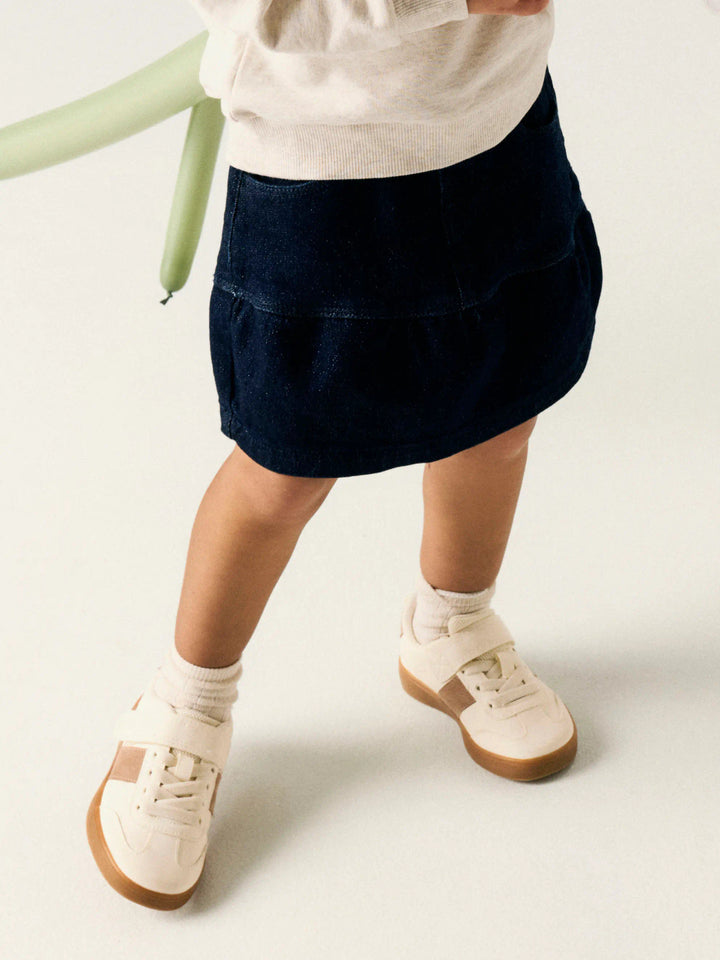 Name It Liv mörkblå denimkjol med glitter och volang för flicka mini – 13259217