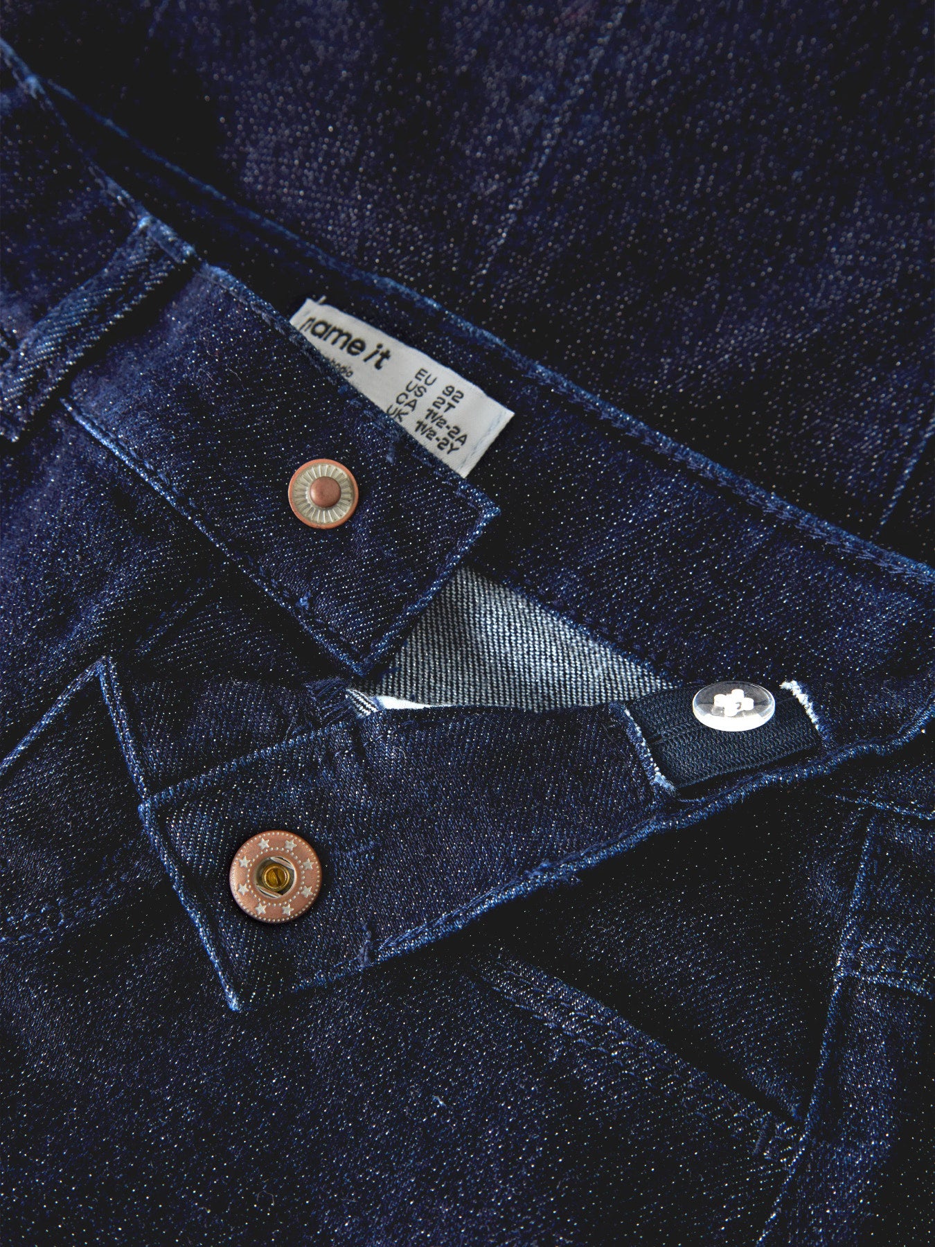 Name It Liv mörkblå denimkjol med glitter och volang för flicka mini – 13259217