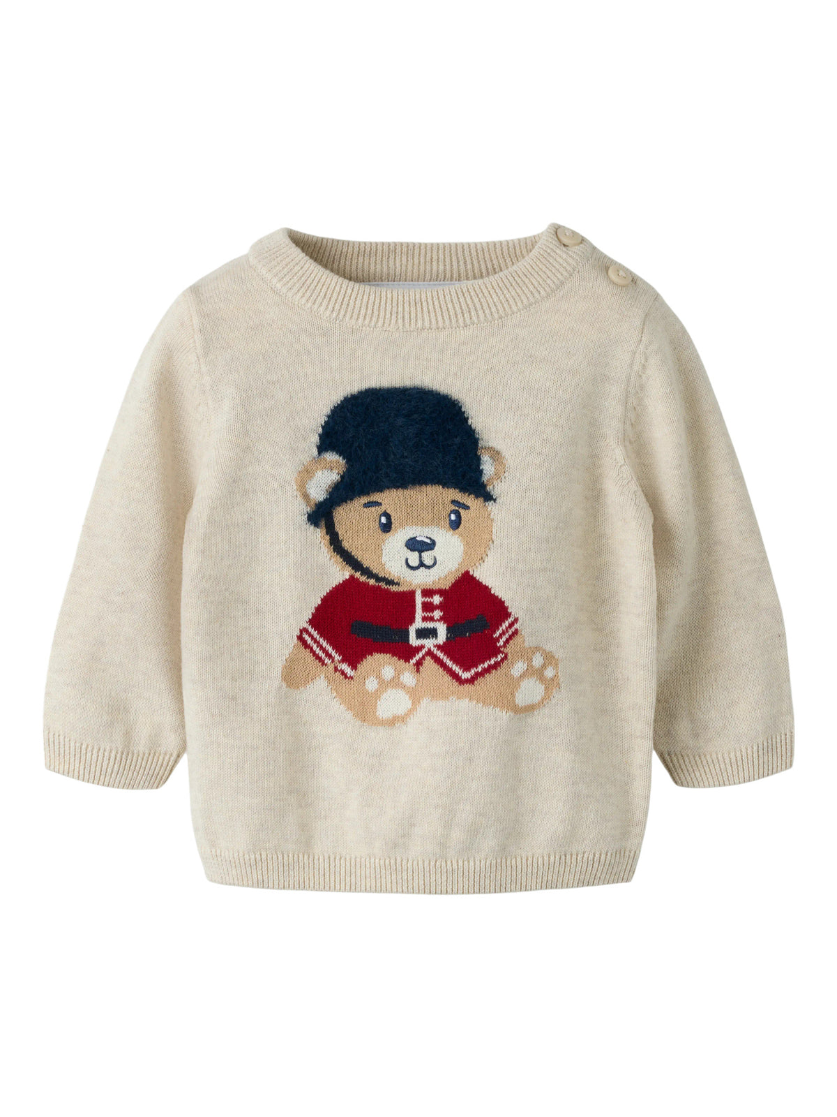 Name It Riso stickad jultröja baby pojke med nallemotiv