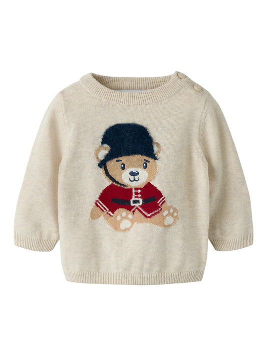 Name It Riso stickad jultröja baby pojke med nallemotiv