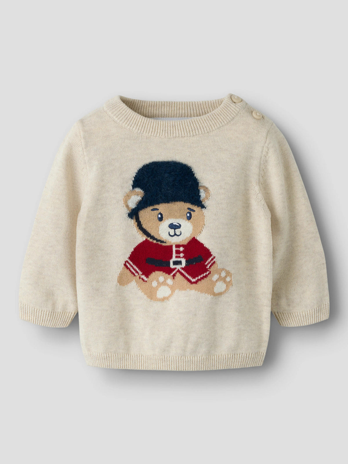 Name It Riso stickad jultröja baby pojke med nallemotiv