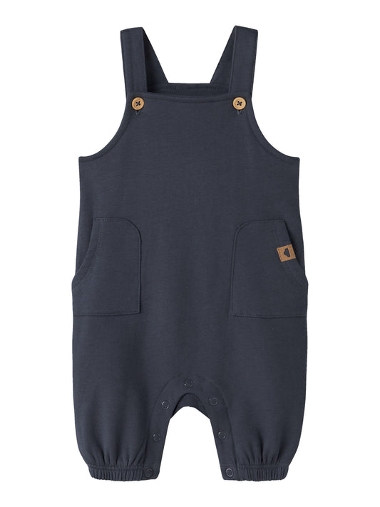 Name It Neil blå babyoverall Olive Night med hängslen och fickor för pojke baby