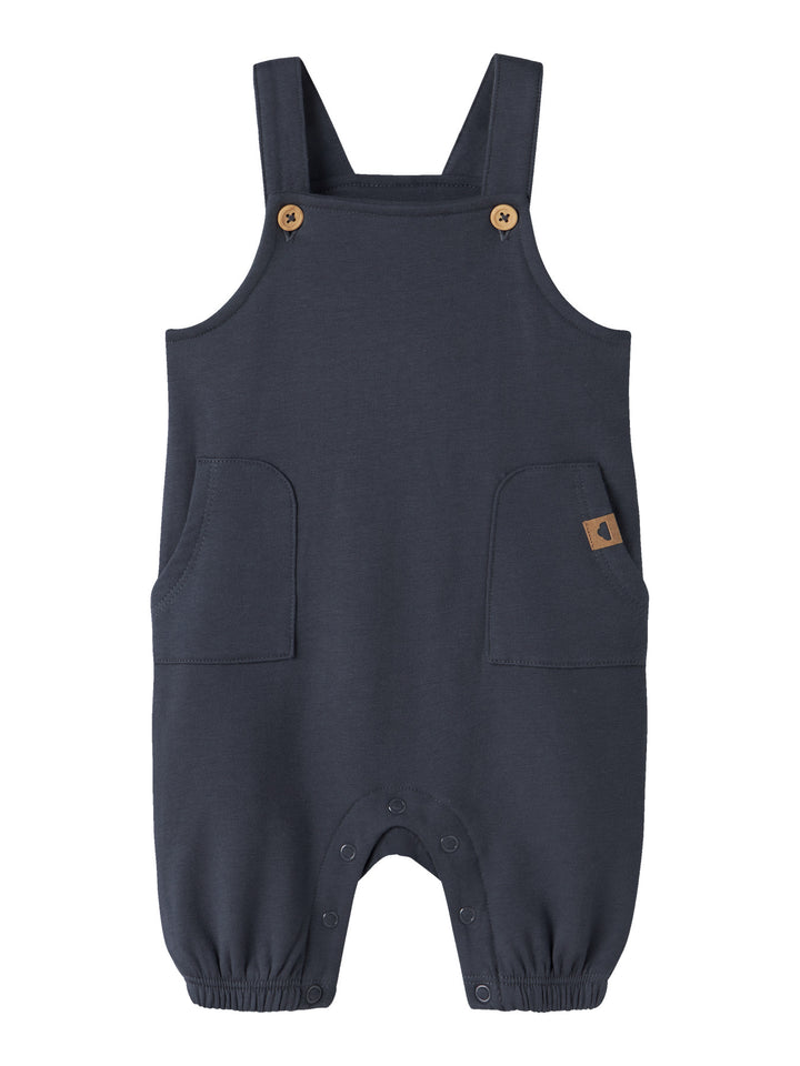 Name It Neil blå babyoverall Olive Night med hängslen och fickor för pojke baby