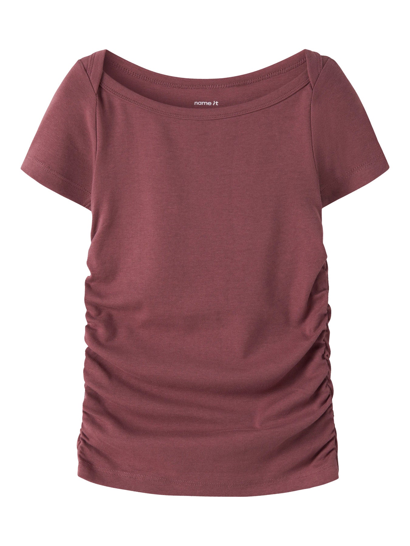 Name It Norikko gammelrosa rynkad T-shirt med båtringning för flicka kids – 13259417
