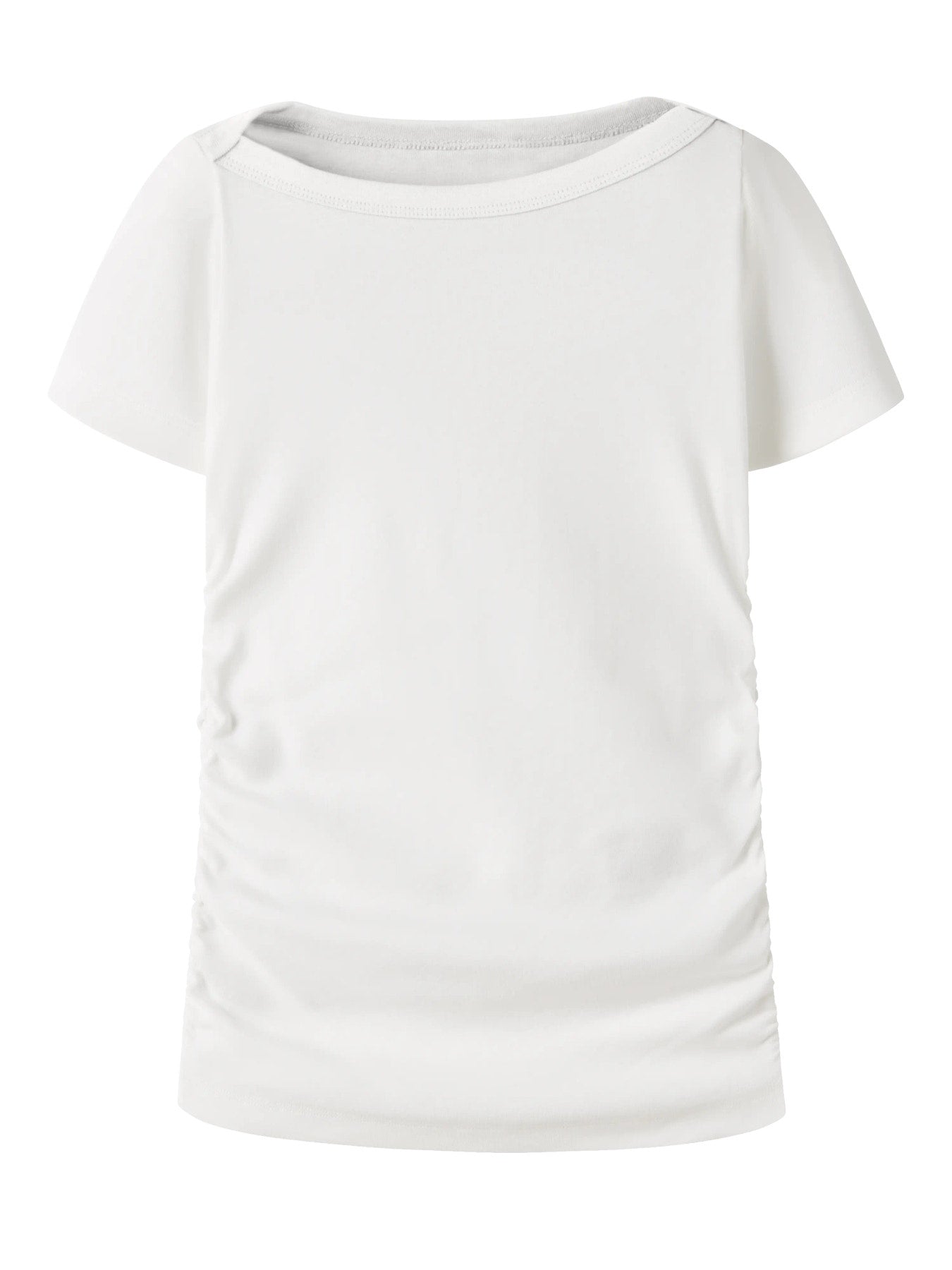 Name It Norikko offwhite rynkad T-shirt med båtringning för flicka kids – 13259417