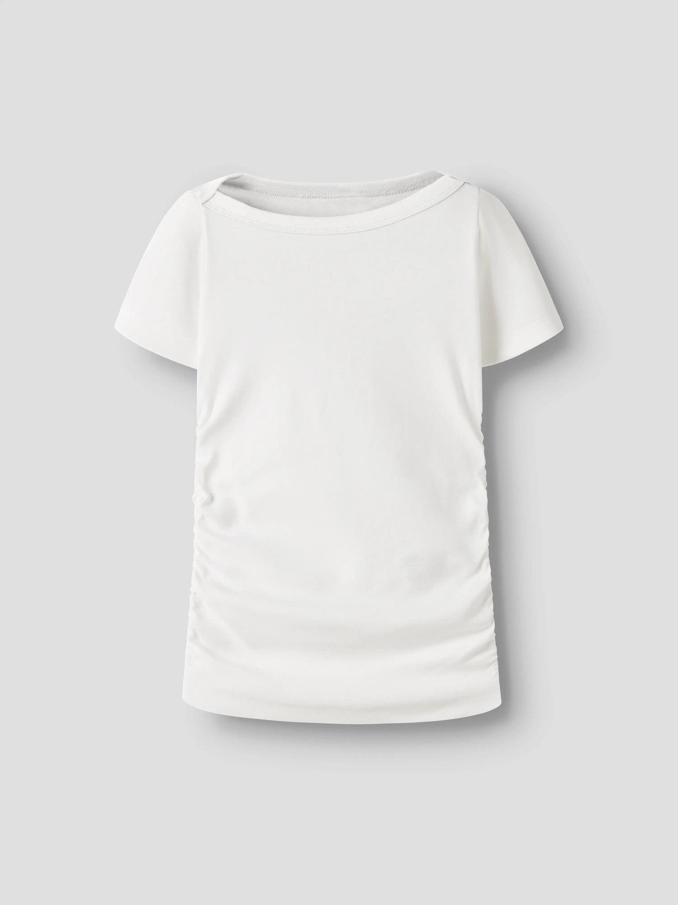 Name It Norikko offwhite rynkad T-shirt med båtringning för flicka kids – 13259417