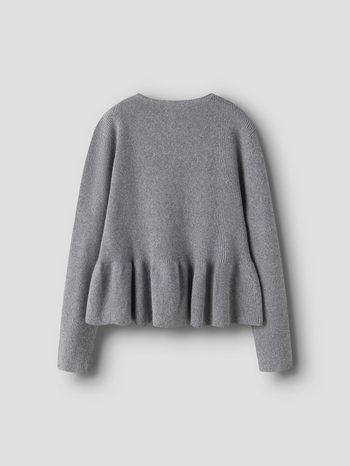 Name It Nyssa grå stickad kofta med volang för flicka kids