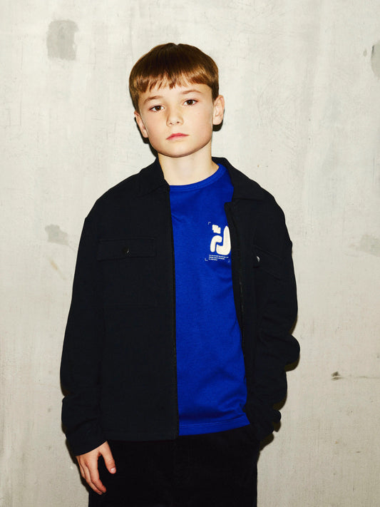 Name It Niall svart overshirt för pojke kids med dragkedja och bröstfickor – 13259579