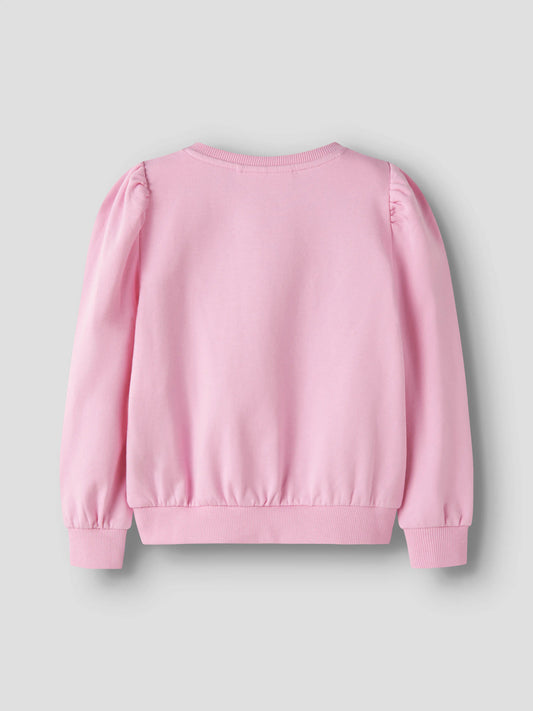 Name It Arina Paw Patrol sweatshirt  till flicka i rosa med Skye, Marshall och Liberty på framsidan.