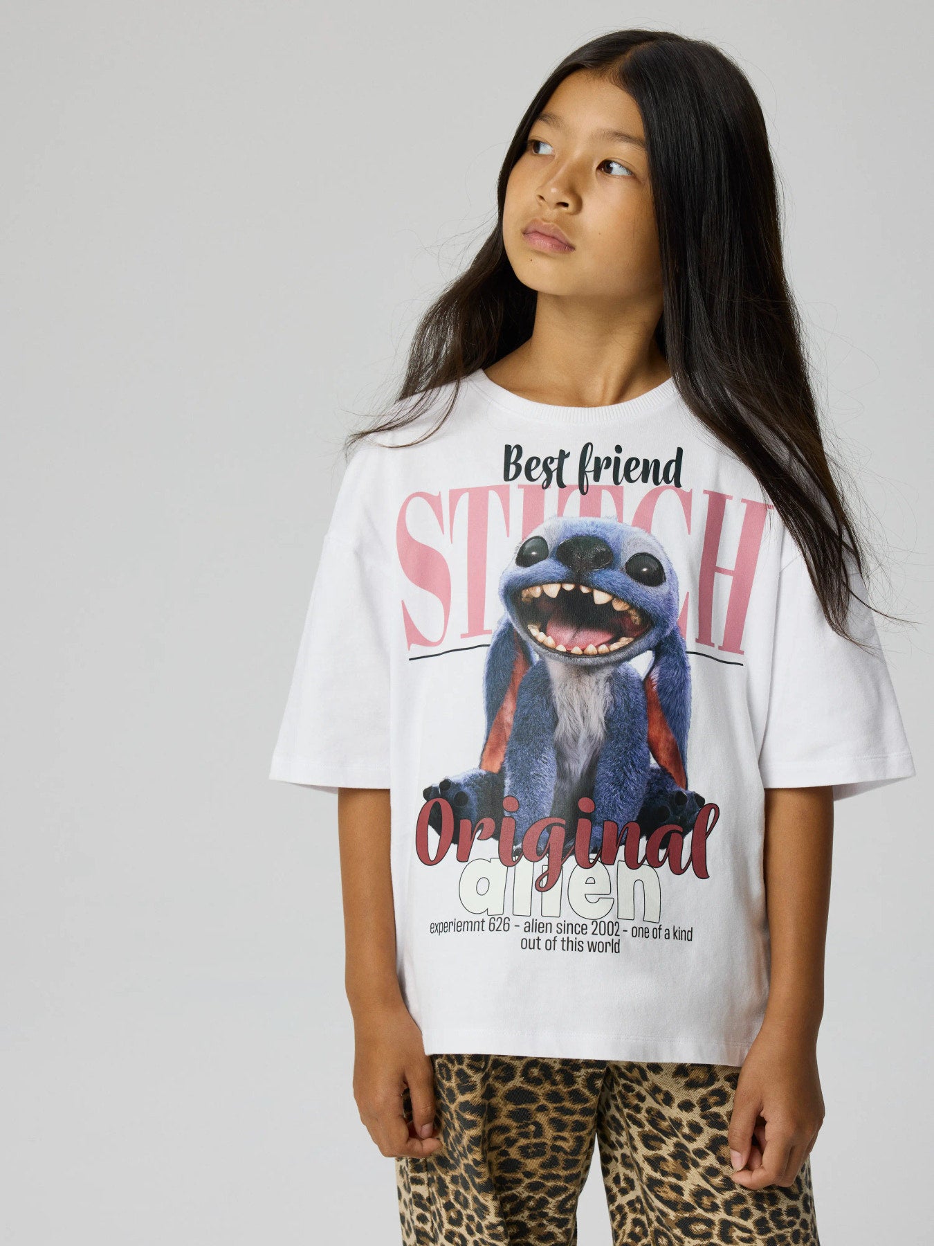 Name It Adana vit Stitch T-shirt med stort Disney Stitch motiv för flicka kids – 13259947