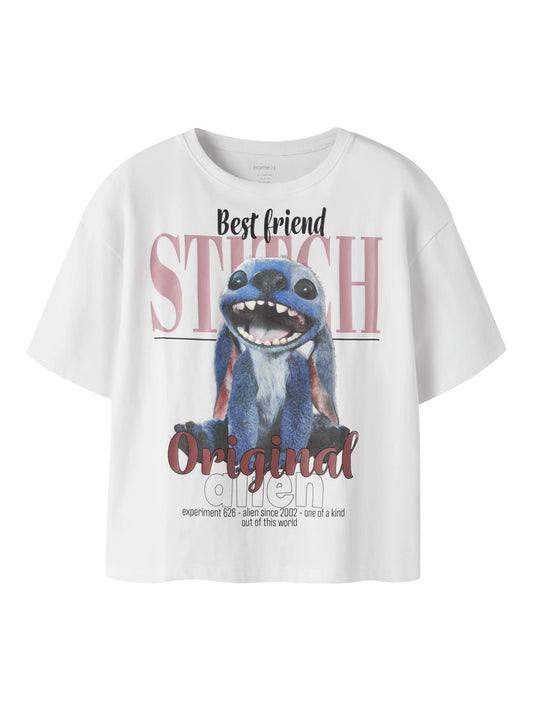 Name It Adana vit Stitch T-shirt med stort Disney Stitch motiv för flicka kids – 13259947