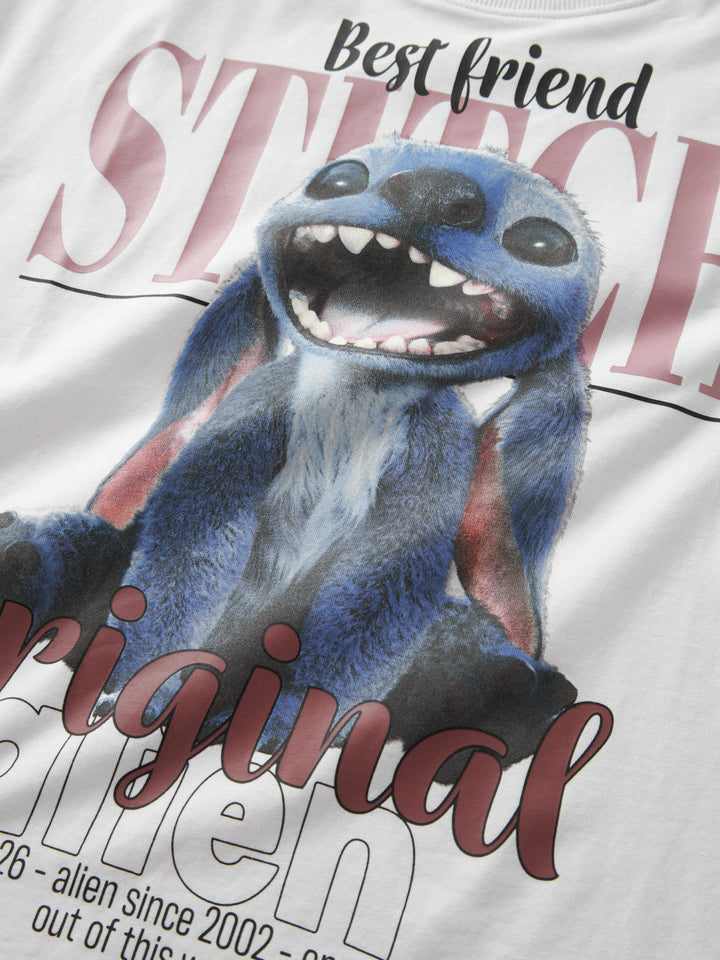 Name It Adana vit Stitch T-shirt med stort Disney Stitch motiv för flicka kids – 13259947