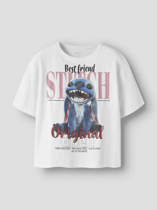 Name It Adana vit Stitch T-shirt med stort Disney Stitch motiv för flicka kids – 13259947