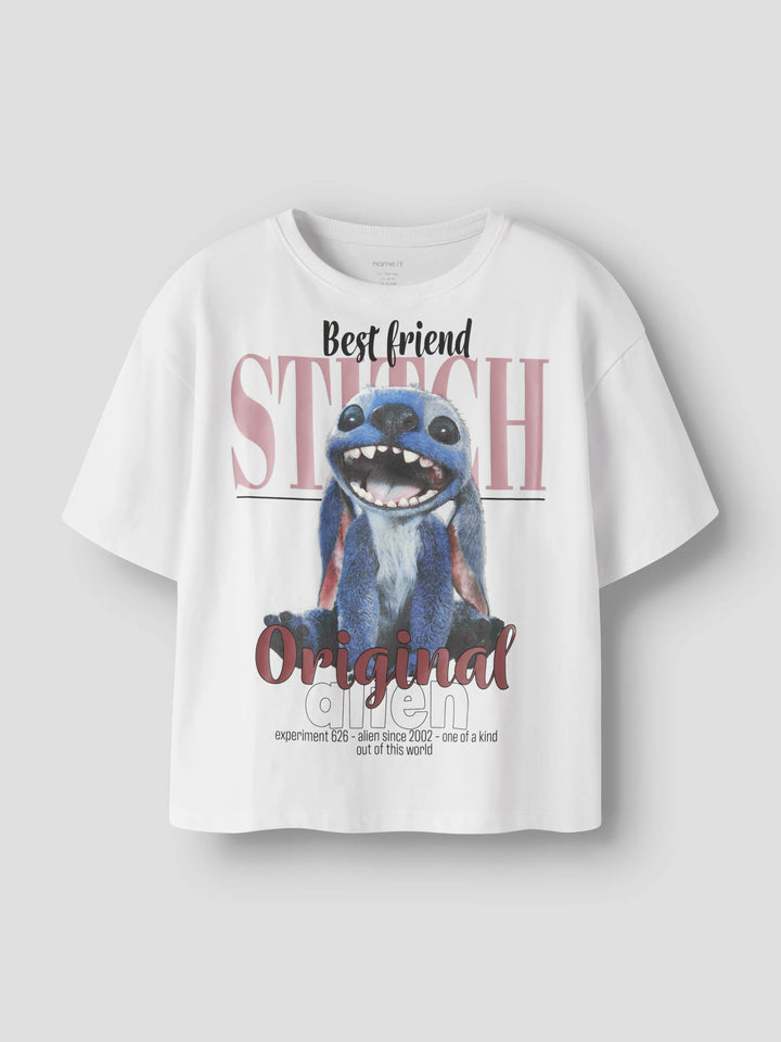 Name It Adana vit Stitch T-shirt med stort Disney Stitch motiv för flicka kids – 13259947