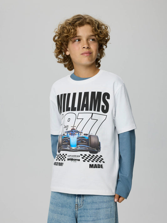 Name It Atlas vit T-shirt för pojke kids med Williams Formel 1-racerbil – 13260014