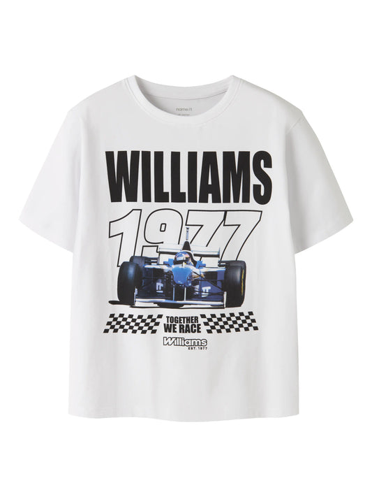 Name It Atlas vit T-shirt för pojke kids med Williams Formel 1-racerbil – 13260014