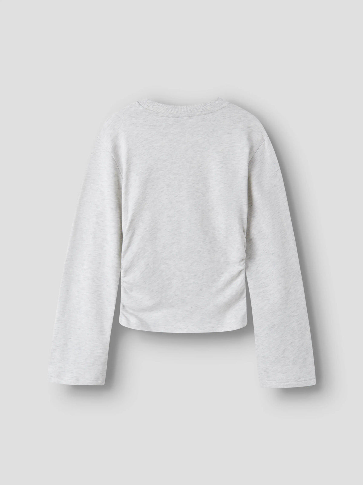 LMTD Nizu ljusgråmelerad sweatshirt med rynkad sida för tjej ungdom – 13260034