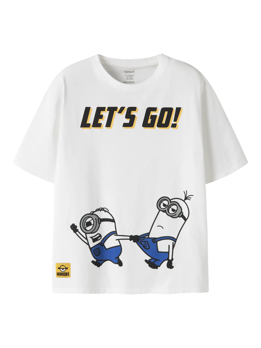 Name It Aman Minions vit T-shirt med motiv för pojke kids