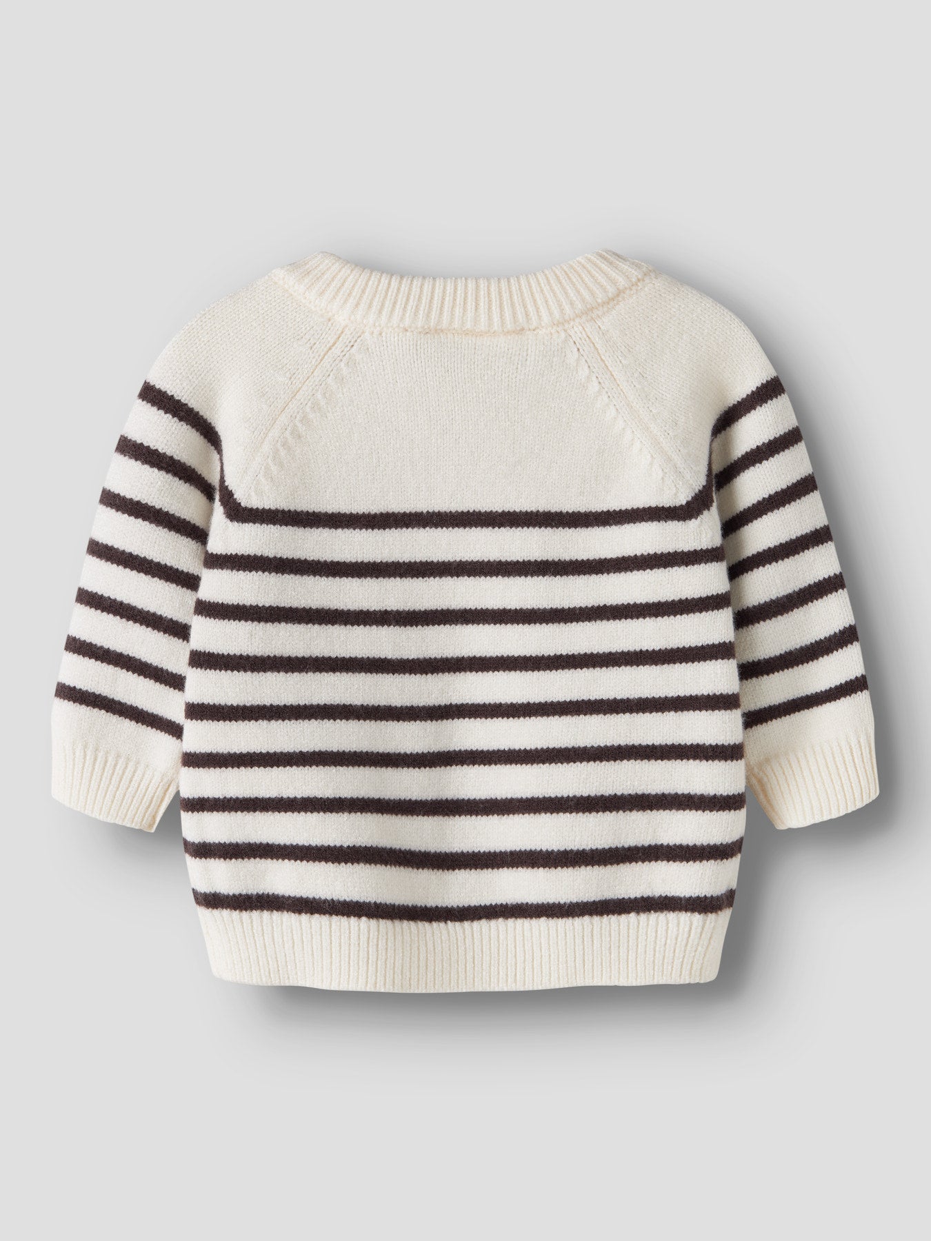 Name It Baby Ostripea randig stickad tröja cremevit och brun för baby pojke – 13260125