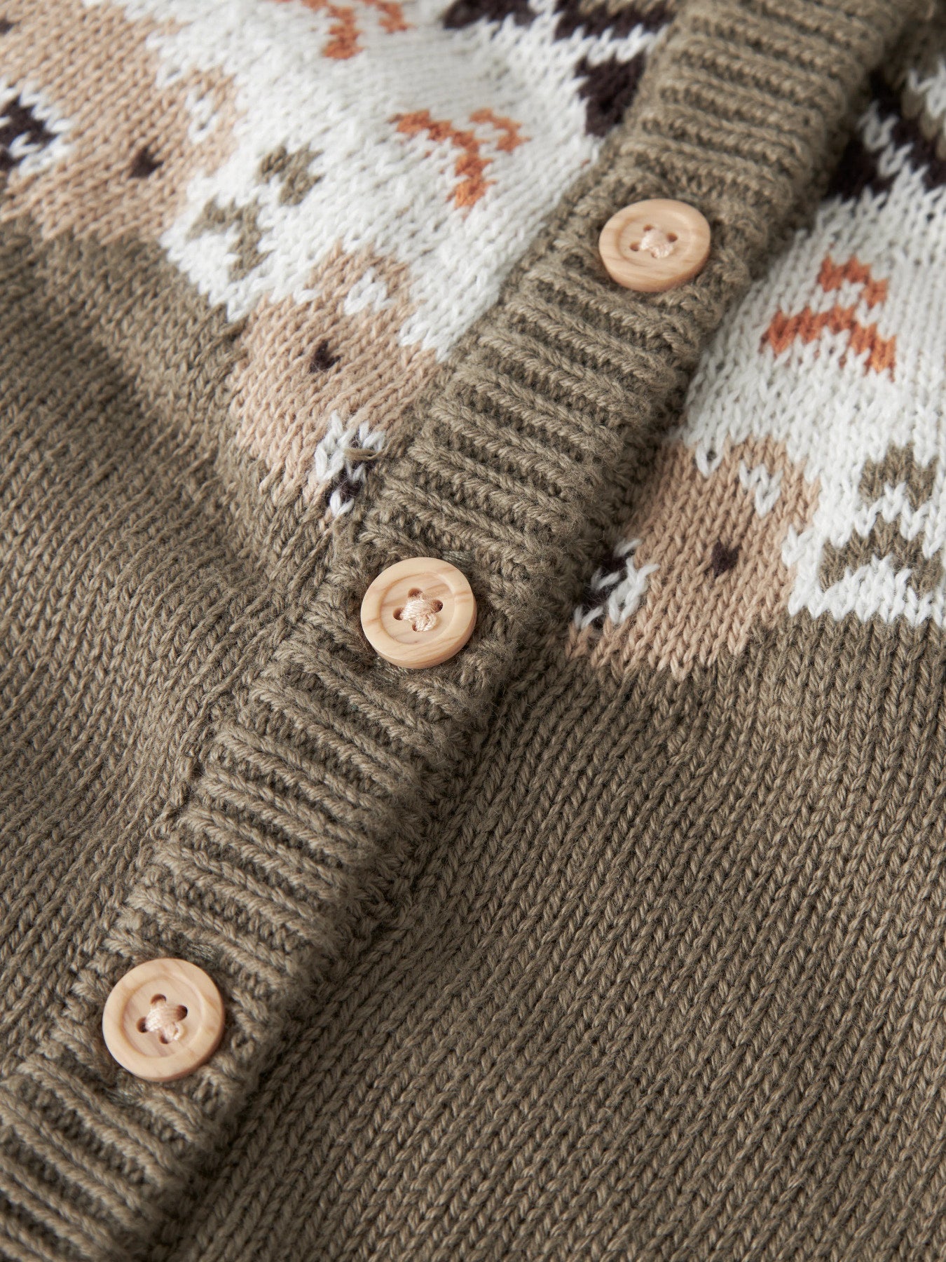 Name It Osmane stickad cardigan baby pojke Mermaid grönbrun med björnmönster i ekologisk bomull