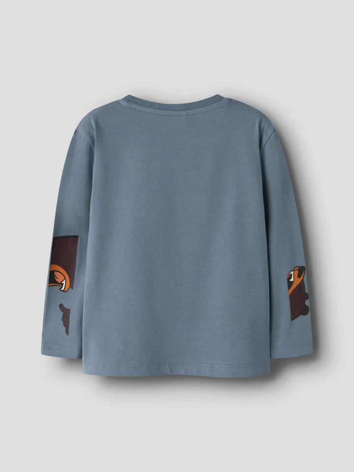 Name It Mini Otto blå långärmad tröja med björnmotiv för pojke – 13260176