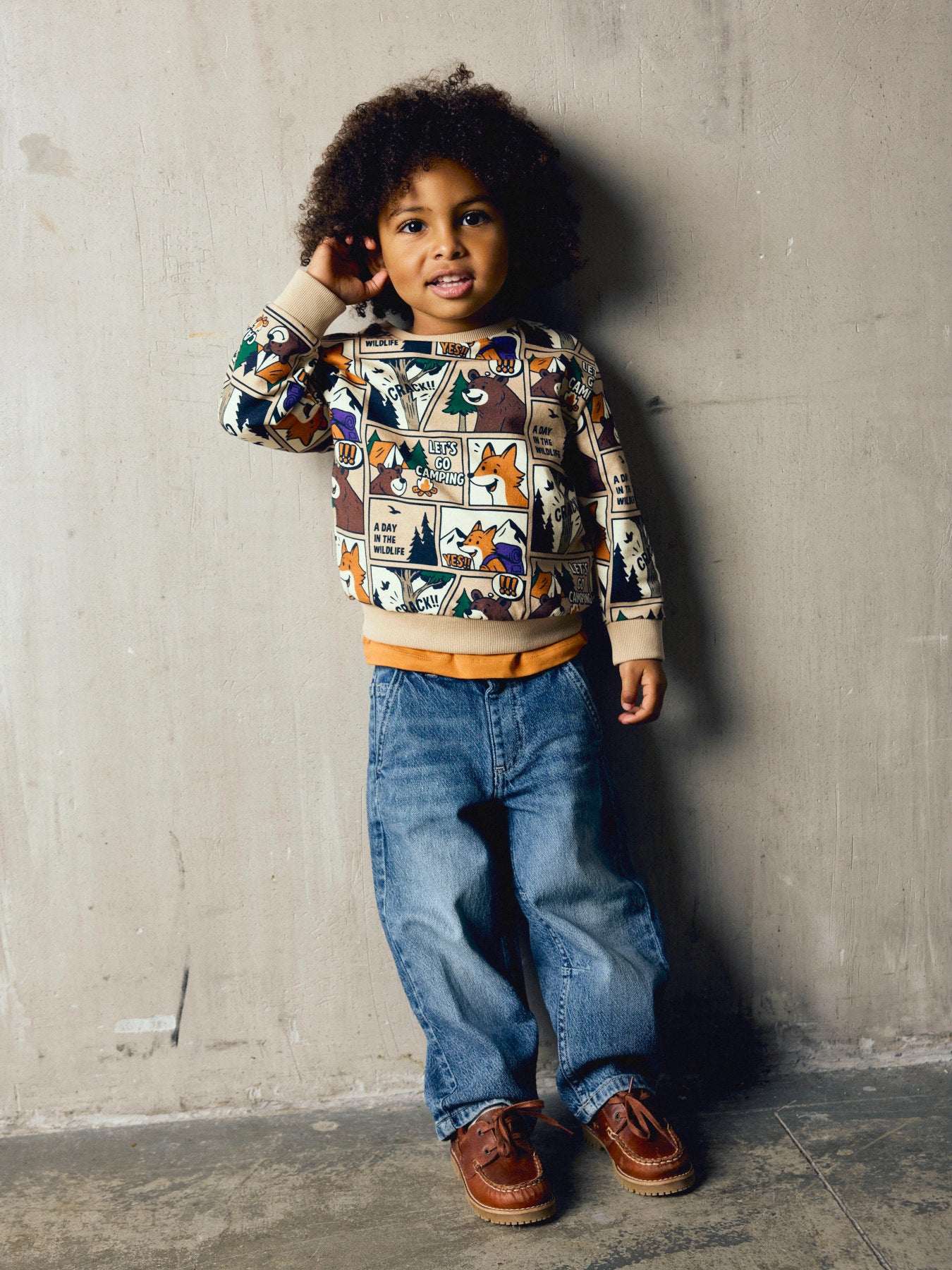 Name It Oswaldy sweatshirt Sesame med camping- och djurmotiv för pojke mini – 13260177