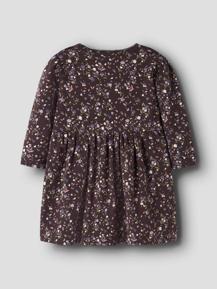 Name It Baby Oceana blommig klänning Chocolate Plum för baby flicka – 13260216