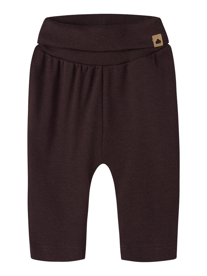 Name It Ohoney ribbad babybyxa för pojke i Chocolate Plum med nedvikbar mudd, 13260258