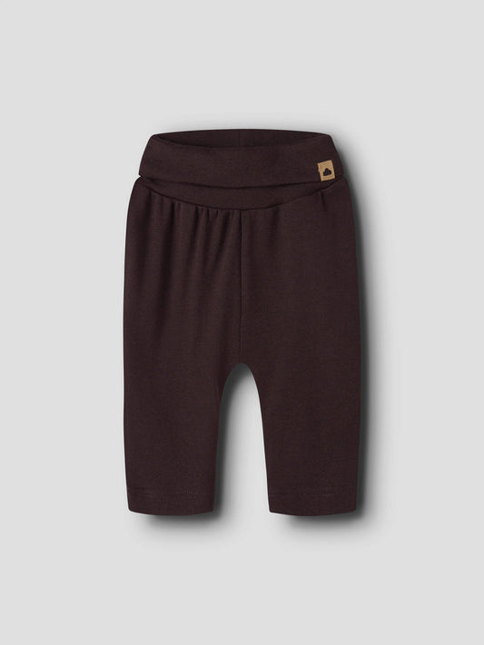 Name It Ohoney ribbad babybyxa för pojke i Chocolate Plum med nedvikbar mudd, 13260258