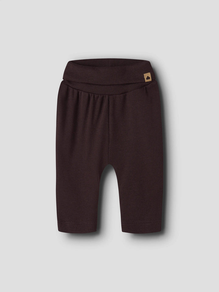 Name It Ohoney ribbad babybyxa för pojke i Chocolate Plum med nedvikbar mudd, 13260258