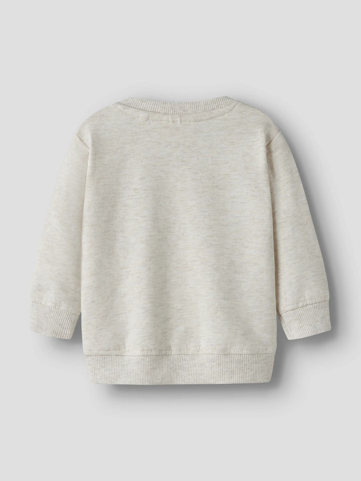 Name It Obbas sweatshirt baby unisex ljus melerad med igelkott och liten ficka