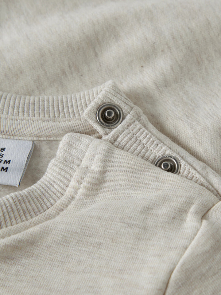 Name It Obbas sweatshirt baby unisex ljus melerad med igelkott och liten ficka