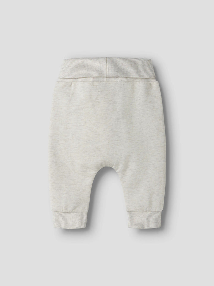 Name It Obbas beige mjukisbyxa baby unisex med igelkottar och nedvikbar midja